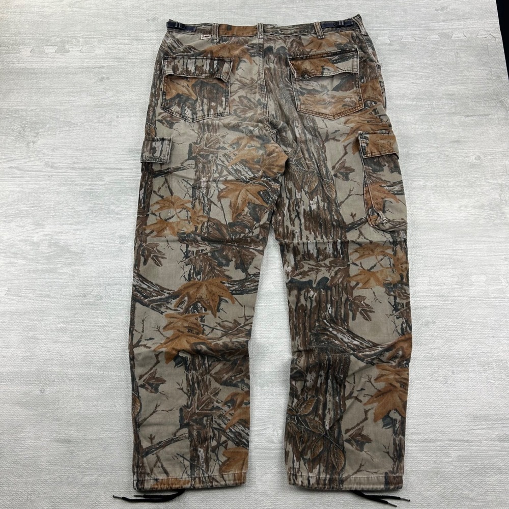 Vintage Duxbak Camo Real Tree Cargo Pants Size Large Brown Outdoor Baggy Grunge - Picture 2 of 8